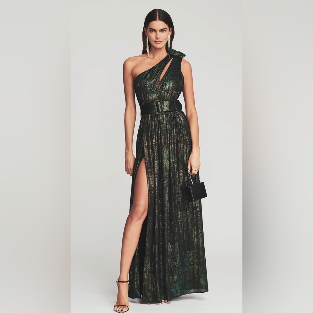 BRAND NEW. NEVER WORN. Retrofete ANDREA MAXI DRESS Green Print